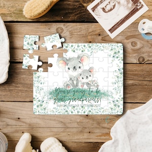 Koala | Family of 3 | 30 Piece Wood Puzzle | A4 | Pregnancy | Baby Announcement | Boy | Girl | Grandparents | Great Grandparents