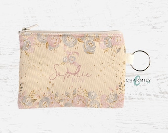 Pretty in Pink Coin Purse | Purse Keyring | Personalised | Monogram