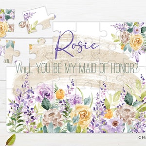 Wildflowers Bridal Party Proposal | 30 Piece Wood Puzzle | A4 | Flower Girl | Bridesmaid | Maid of Honor | Custom Message Available!