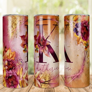 Golden Autumn | Skinny Tumbler | 20oz | Personalised | Monogram