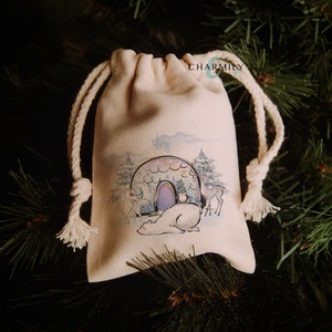MINI Arctic Drawstring Sack | Stocking Stuffer | Gift Card Bag | Personalised | Small Drawstring Pouch | Jewellery Gift Bag
