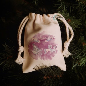 MINI Sleigh Drawstring Sack | Stocking Stuffer | Gift Card Bag | Personalised | Small Drawstring Pouch | Jewellery Gift Bag