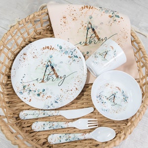 Evergreen Children's Dinnerware | Dinner Set | Personalised | Melamine | Dinnerware Separates also available!