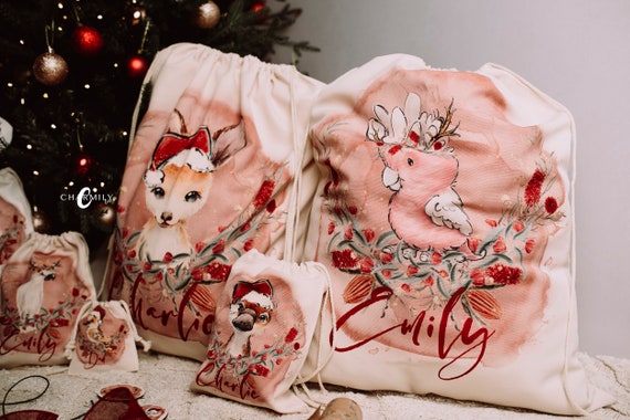 IN STOCK! Bush Gum Australiana Christmas Santa Sack | Personalised Sack | Our Largest Size! | Christmas Gifts | Limited Stock available!