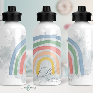 Rainbow | Blues | Flower girl | Pageboy | Bridal Party | Aluminium Water Bottle | 600mls | Personalised | Non-Personalised