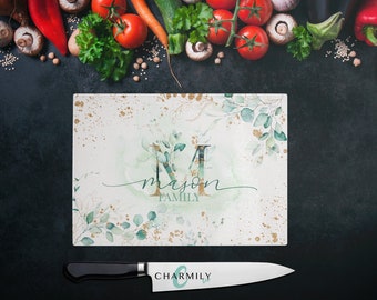 Evergreen | Glass Chopping Board | Personalised | Monogram