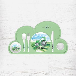 Tractor Children&#39;s Dinnerware | Dinner Set | Personalised | Melamine | Dinnerware Separates also available!