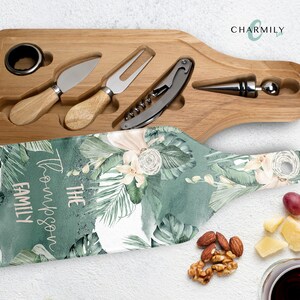 Tropical Boho | Wine & Cheeseboard Set | 6 pieces | Personalised | Non-Personalised