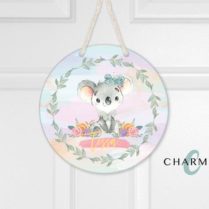 Rainbow Australian Animal | Round Wooden Wall Art | Nursery & Child Room Decor