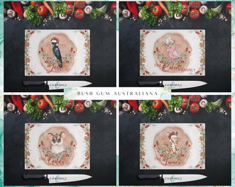 Bush Gum Australiana | Glass Chopping Board | Personalised | Christmas Homewares