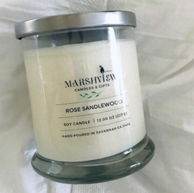Rose Sandalwood Scented Soy Wax CandleSoy wax candle Home fragranceWax meltsdough bowl candles Farmhouse style decorrustic decor