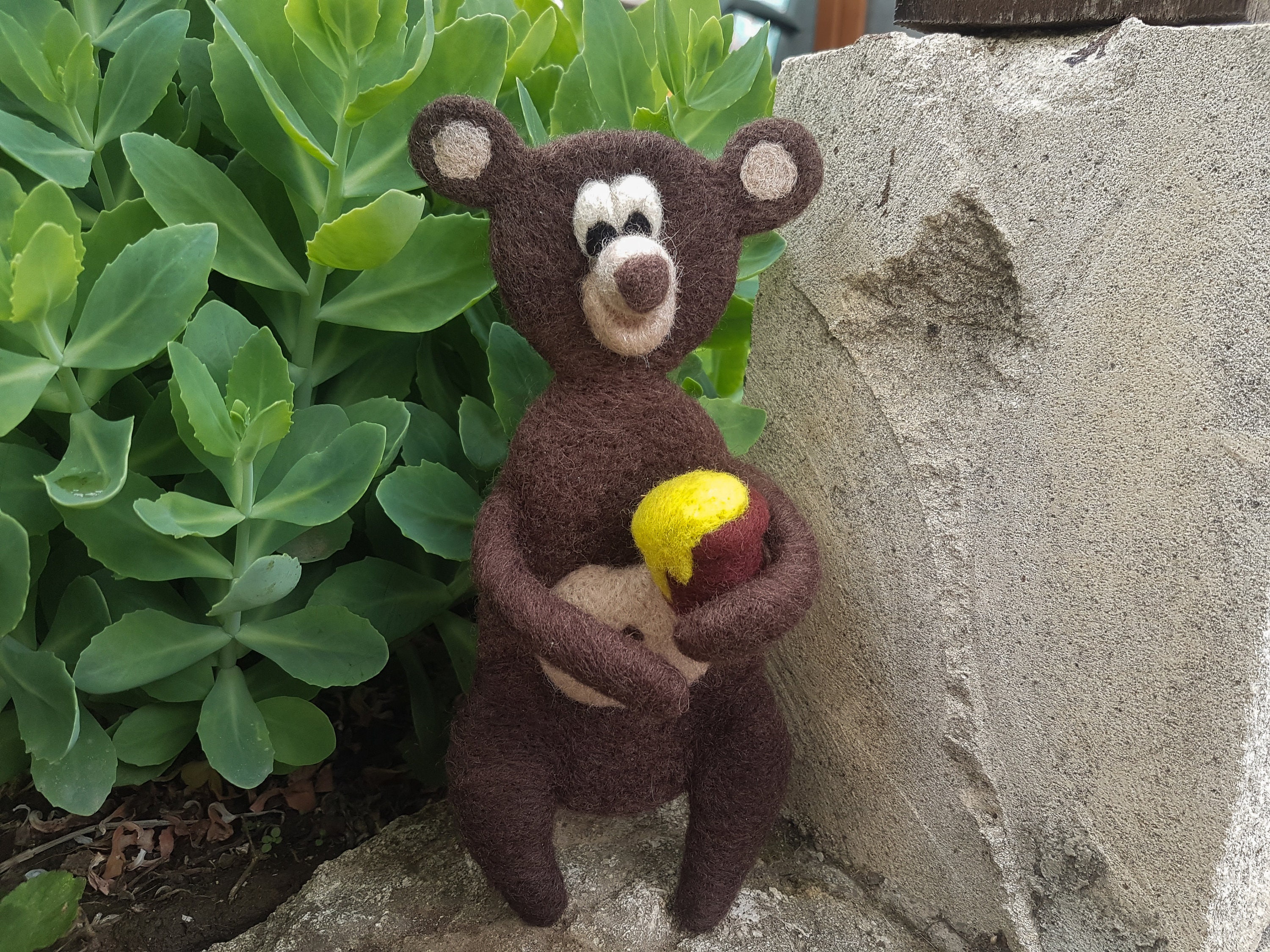 Teddy Bear Needle Felt Doll Teddy Bear Felted doll Soft Felt | Etsy