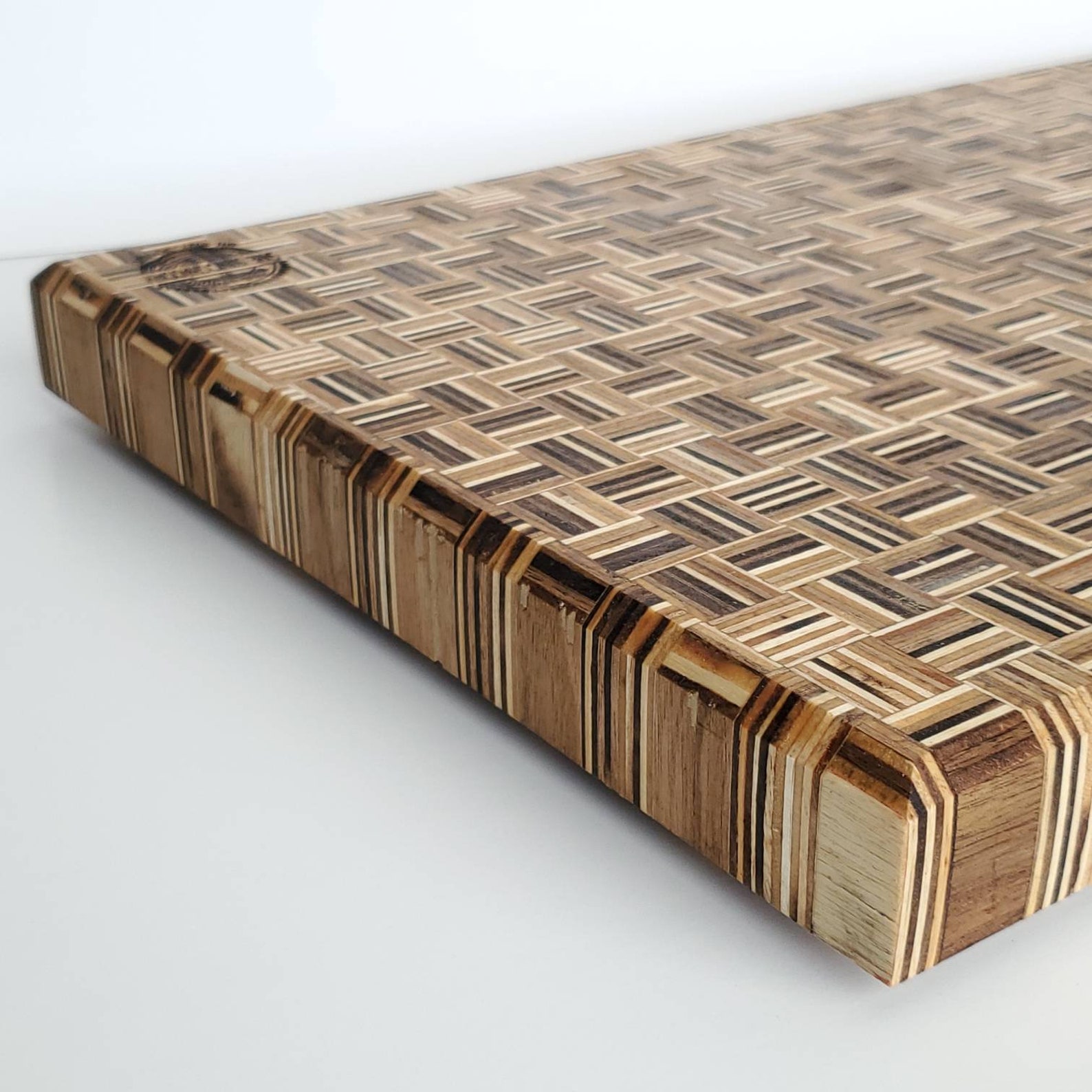 End Grain Plywood Weaving Pattern Cutting Board Etsy