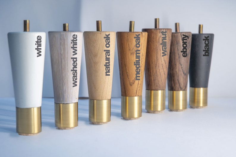 Tapered Oak Wooden Furniture Legs Replacement Mid Century Tapered Oak Wooden Furniture Legs, White Oak Furniture Legs