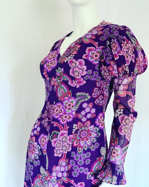 Vintage Boho 1970s Lucie Linden Dress | Purple Pin