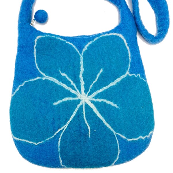 Colourful Felt Daisy Flower Shoulder Bag / Handbag - Fair Trade - Handmade Lovely & Tactile