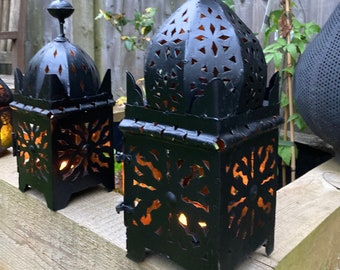 Large Classic Moroccan Candle Lantern  - Comes in 4 sizes - Authentic Handmade Metal Lantern handmade in Marrakesh - Fair Trade