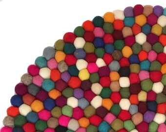Custom Colour Rug-felt Ball Rug-pick Your Own Colour - Etsy