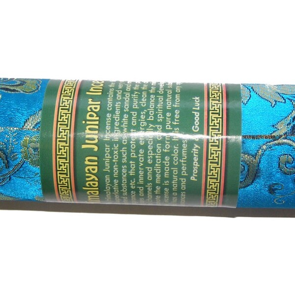 Bhutanese Turquoise Himalayan Juniper Incense Incense in a Lovely Presentation Tube - approx 21 sticks, each approx 20 cm long - Fair Trade