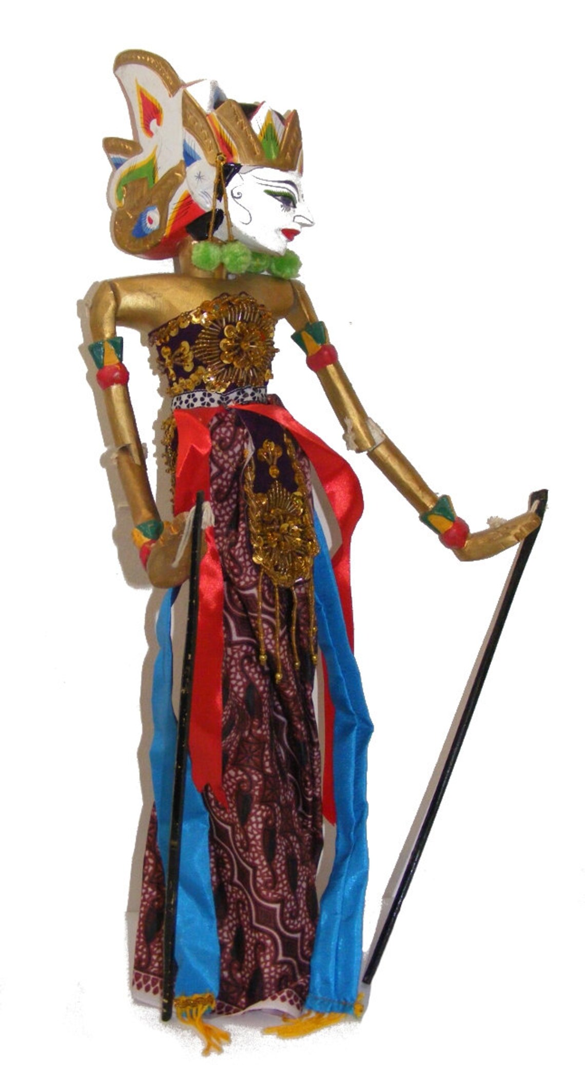 Large Rama and Sinta Wayang Golek Rod Puppets Genuine Etsy