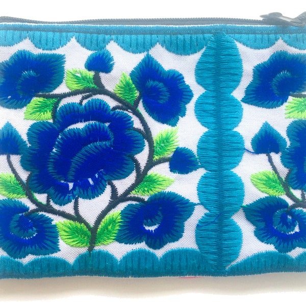 Yao Thai Hill Tribe Flower Brodé Tribal Purse _ Commerce équitable