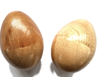 Pair of Wooden Egg Shakers / Shaky Eggs - Fair Trade
