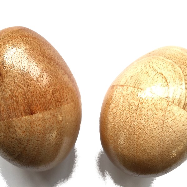 Pair of Wooden Egg Shakers / Shaky Eggs - Fair Trade