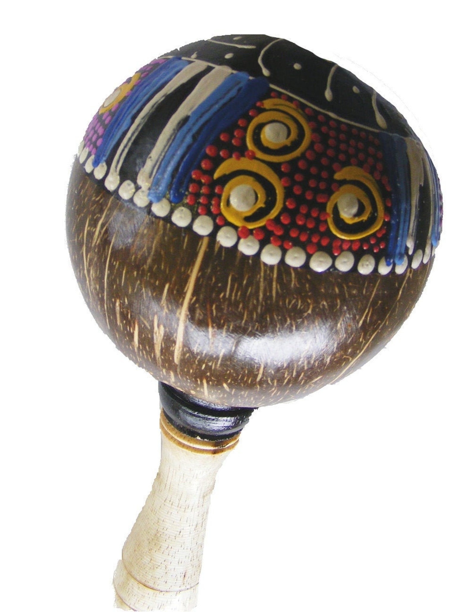 Brightly Painted Coconut Maracas / Shaker Fair Trade Etsy