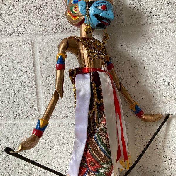 Unusual Large Wayang Golek Rod Puppet- Ghatokacha- Genuine Traditional Handmade Fair Trade