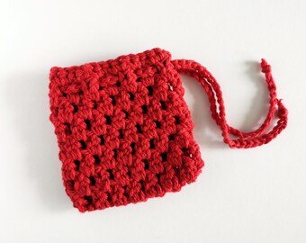 Borsa salva sapone con coulisse, porta sapone in rete all'uncinetto, regalo sostenibile ed ecologico