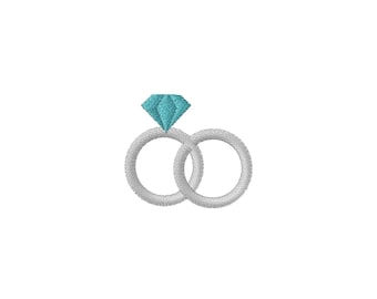 Mini Wedding Rings Machine Embroidery Design - 3Sizes - INSTANT DOWNLOAD - Embroidery File