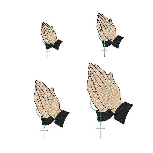 Mini Praying Hands Machine Embroidery Design-4 Sizes-INSTANT DOWNLOAD