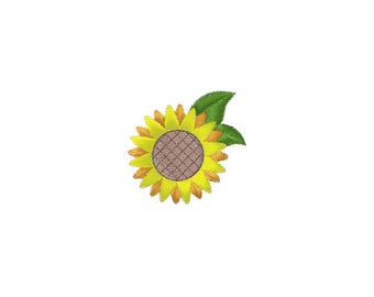Mini Sunflower Embroidery Machine Embroidery Design - 3Sizes - INSTANT DOWNLOAD - Embroidery File