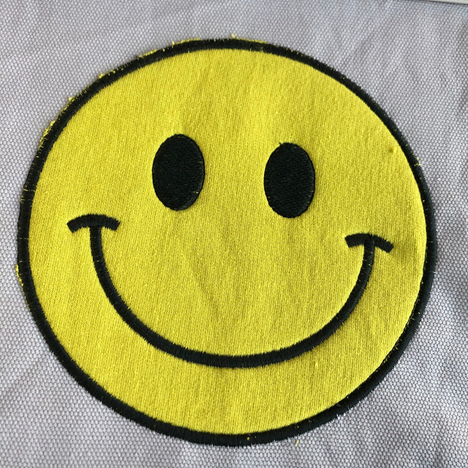 Smiley Face Applique Machine Embroidery Designinstant Etsy Denmark