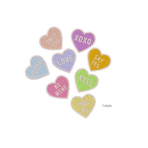 Mini Conversation Hearts Machine Embroidery Design Set- 8 Designs - INSTANT DOWNLOAD- 3sizes
