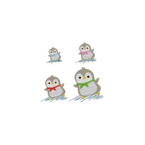 Mini Penguin Machine Embroidery Design-4 Sizes-INSTANT DOWNLOAD