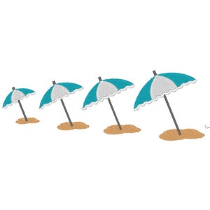 Mini Beach Umbrella Machine Embroidery Design-4 Sizes-INSTANT DOWNLOAD