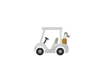 Mini Golf Cart Embroidery Design - 3Sizes - INSTANT DOWNLOAD - Embroidery File