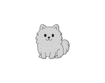 Mini Pomeranian Machine Borduurpatroon - 4 Maten - DIRECT DOWNLOADEN - Borduurbestand