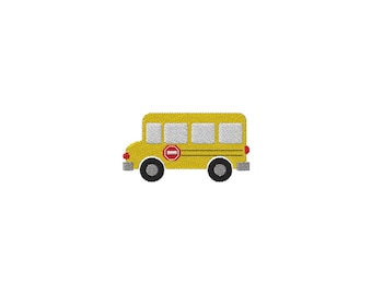 Mini Back to School Bus Machine Embroidery Design - 3Sizes - INSTANT DOWNLOAD - Embroidery File