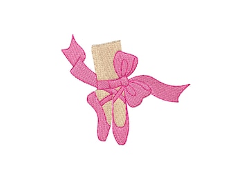Mini Ballet Slippers Machine Embroidery Design -4Sizes - INSTANT DOWNLOAD - Embroidery File