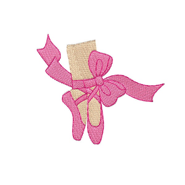 Mini Ballet Slippers Machine Embroidery Design -4 Sizes - INSTANT DOWNLOAD