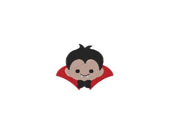 Mini Dracula-hoofd borduurpatroon voor de borduurmachine - 3 maten - DIRECTE DOWNLOAD - Borduurbestand