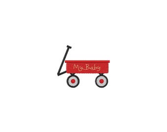 Motif de broderie machine Mini Wagon - 4 tailles - Téléchargement instantané - Fichier de broderie