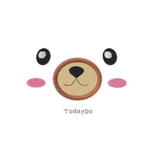 Bear Face Applique Machine Embroidery Design-INSTANT DOWNLOAD