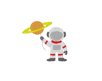 Mini Astronaut Machine Embroidery Design-3Sizes-INSTANT DOWNLOAD