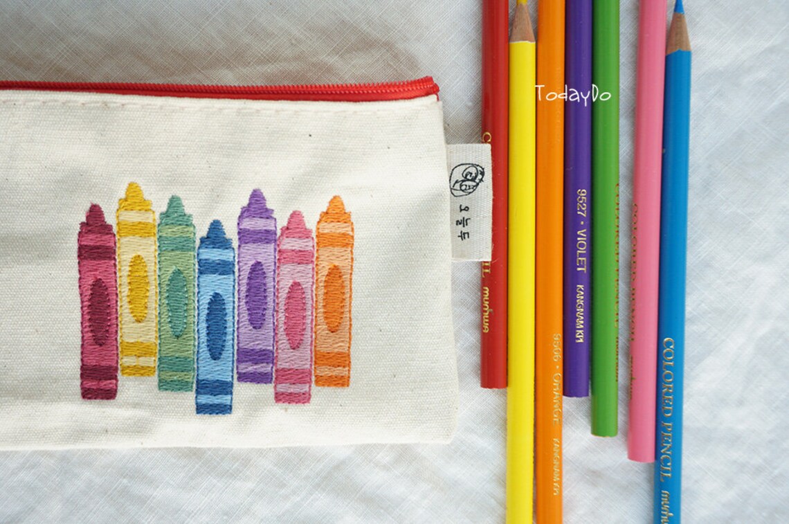 Crayola Embroidery Design Crayon Embroidery 3Sizes Etsy