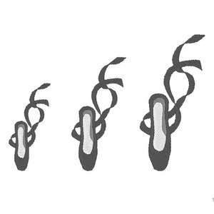 Mini Ballet Slipper Machine Embroidery Design-INSTANT DOWNLOAD-3 sizes