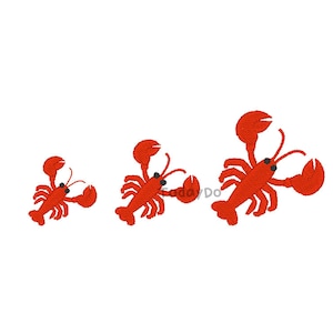 Mini Lobster Machine Embroidery Design-3 Sizes-INSTANT DOWNLOAD