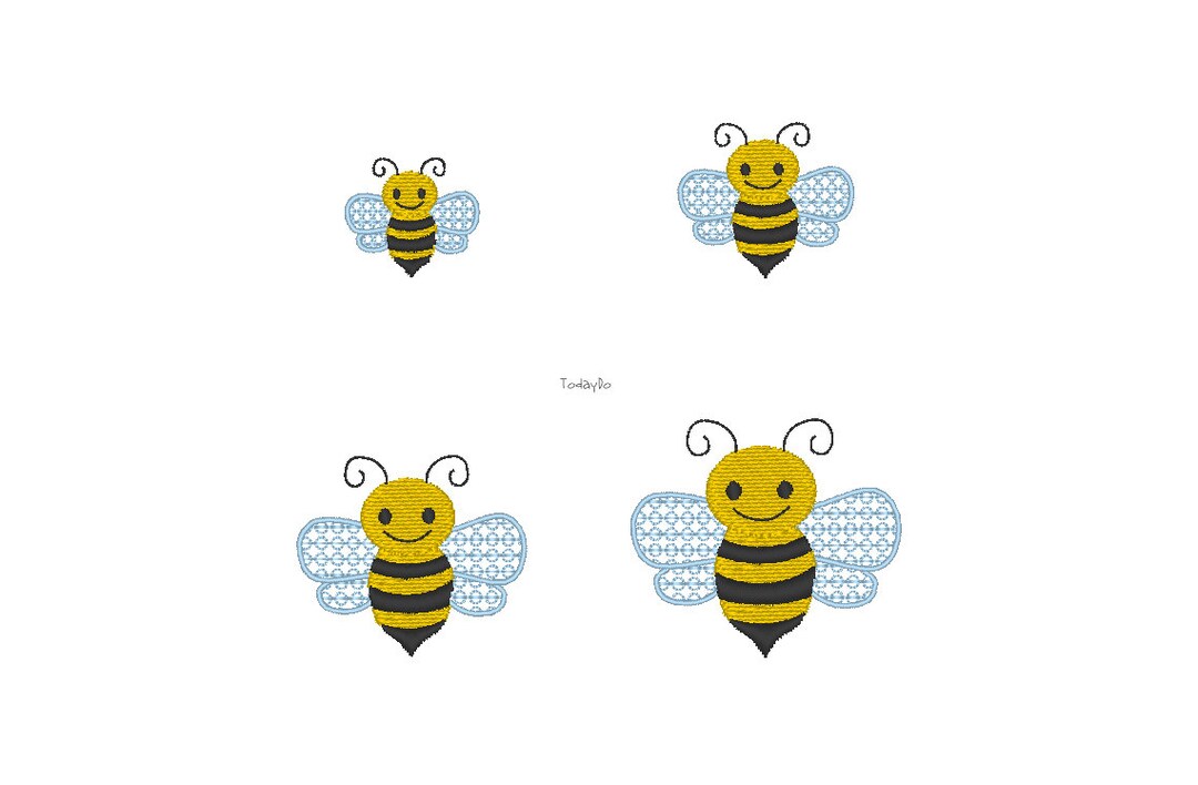 Mini Bumble Bee Machine Embroidery Design - 4sizes - INSTANT DOWNLOAD ...